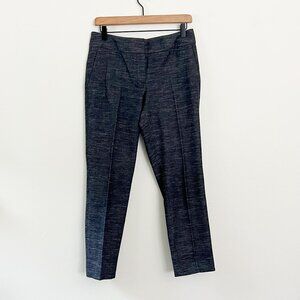 Ann Taylor LOFT Julie Cropped Ankle  Blue Textured Trouser Pant 4